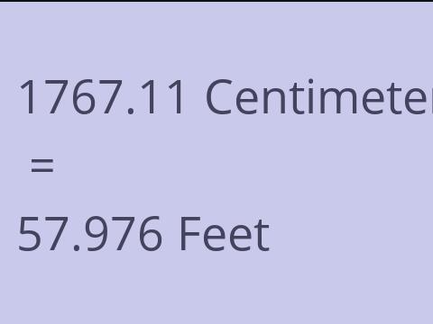 1767.11 CM TO FEET