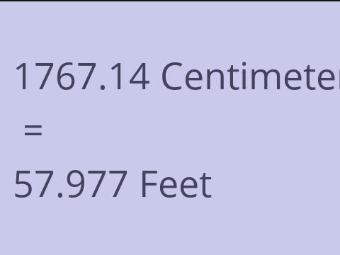 1767.14 CM TO FEET