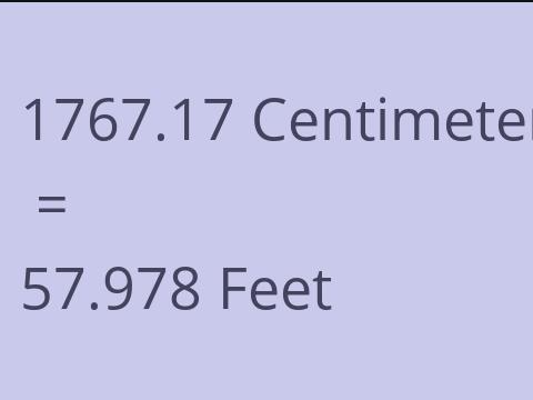 1767.17 CM TO FEET