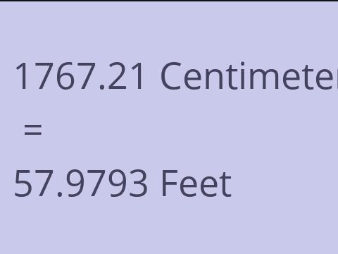 1767.21 CM TO FEET