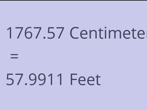 1767.57 CM TO FEET