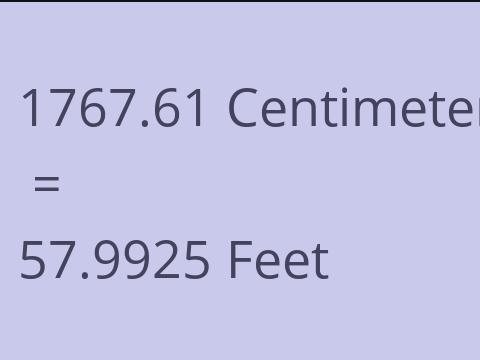 1767.61 CM TO FEET