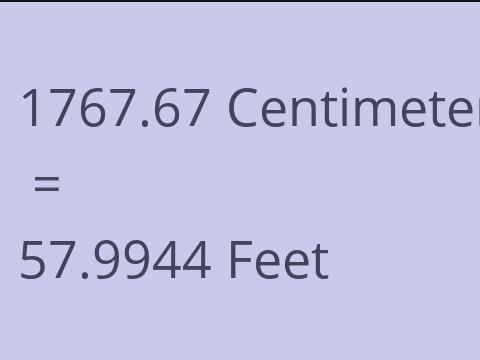 1767.67 CM TO FEET