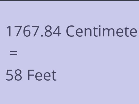 1767.84 CM TO FEET