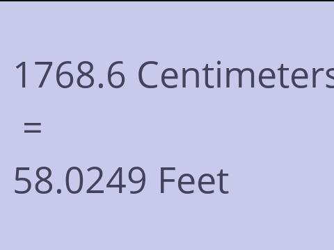 1768.6 CM TO FEET