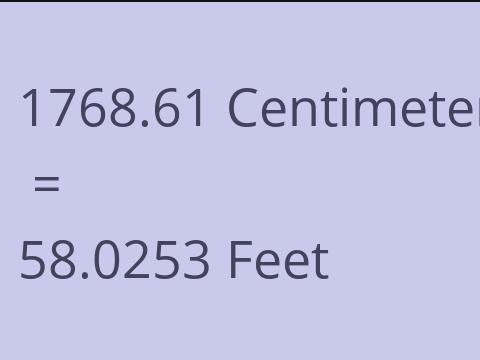 1768.61 CM TO FEET