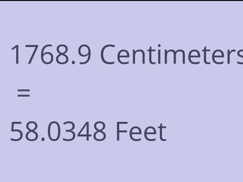 1768.9 CM TO FEET