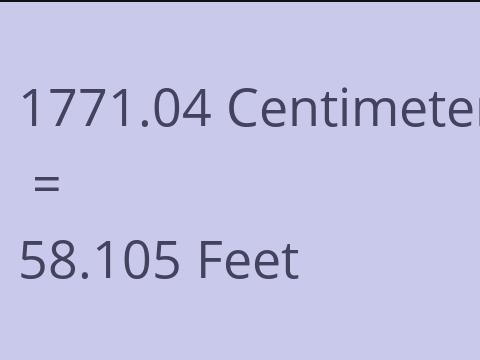 1771.04 CM TO FEET