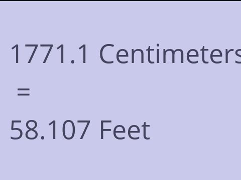 1771.1 CM TO FEET