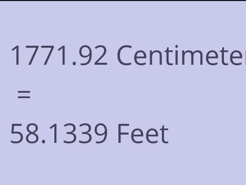 1771.92 CM TO FEET