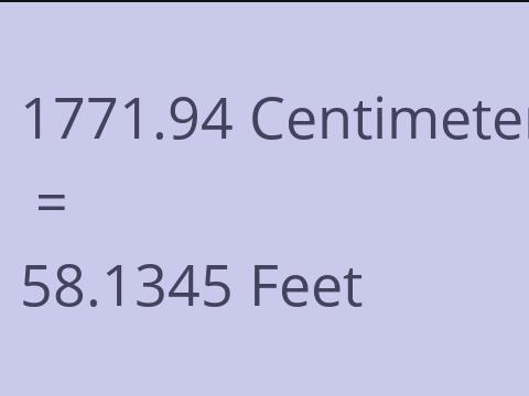 1771.94 CM TO FEET