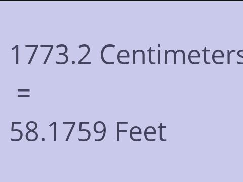 1773.2 CM TO FEET