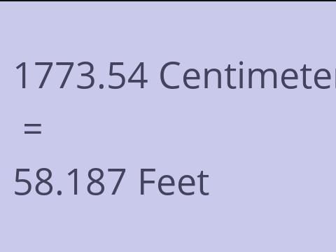 1773.54 CM TO FEET