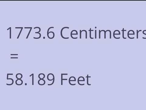 1773.6 CM TO FEET