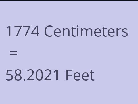 1774 CM TO FEET