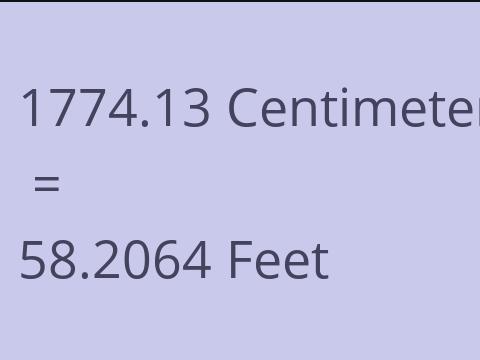 1774.13 CM TO FEET