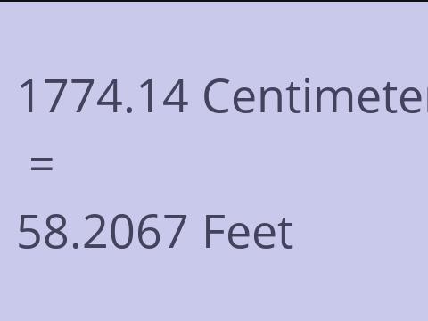 1774.14 CM TO FEET