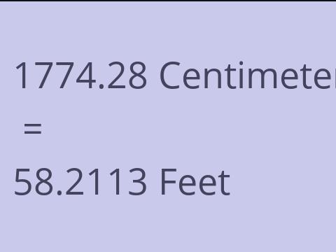 1774.28 CM TO FEET