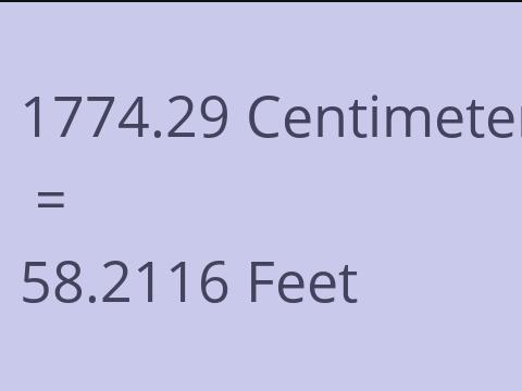 1774.29 CM TO FEET