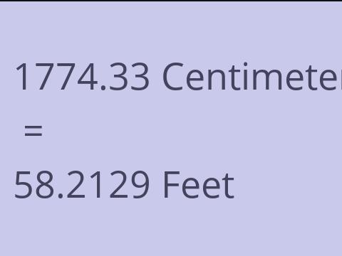 1774.33 CM TO FEET