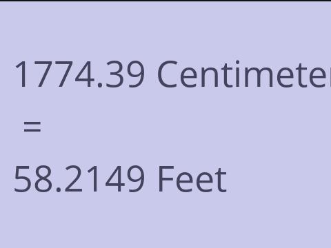 1774.39 CM TO FEET