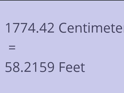 1774.42 CM TO FEET