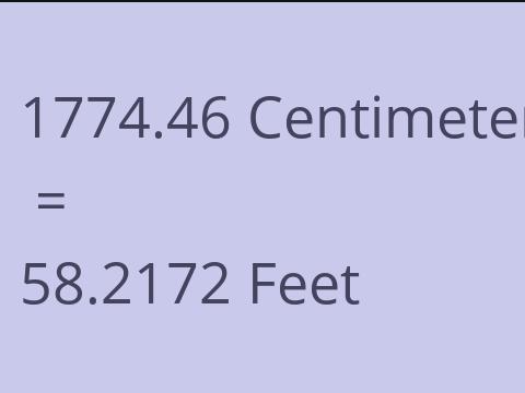 1774.46 CM TO FEET