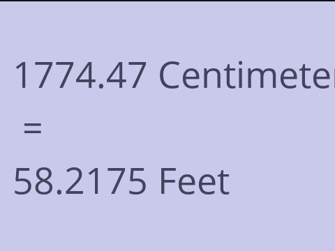 1774.47 CM TO FEET