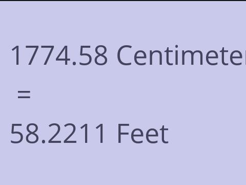 1774.58 CM TO FEET