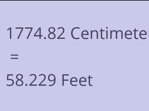 1774.82 CM TO FEET