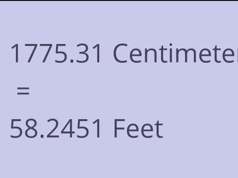 1775.31 CM TO FEET