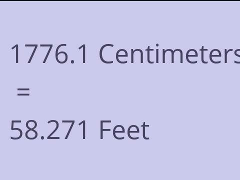 1776.1 CM TO FEET