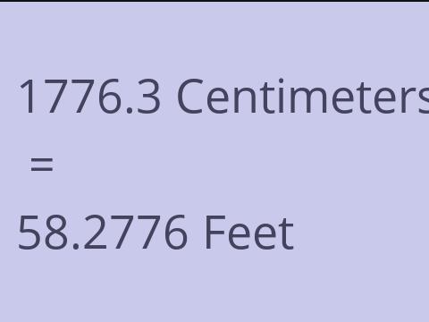 1776.3 CM TO FEET