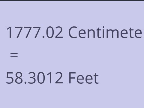 1777.02 CM TO FEET