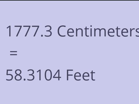 1777.3 CM TO FEET