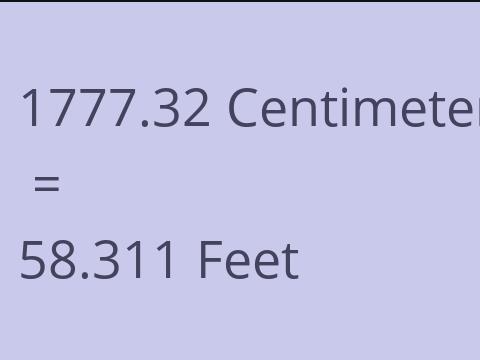 1777.32 CM TO FEET