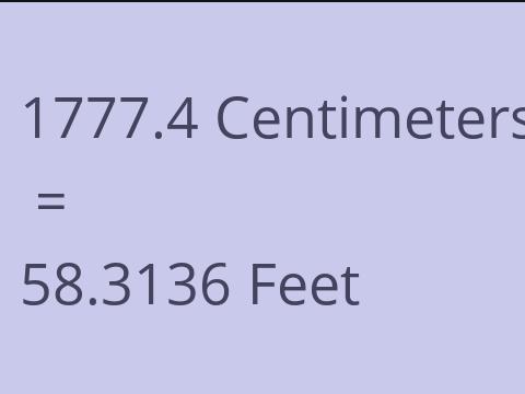 1777.4 CM TO FEET