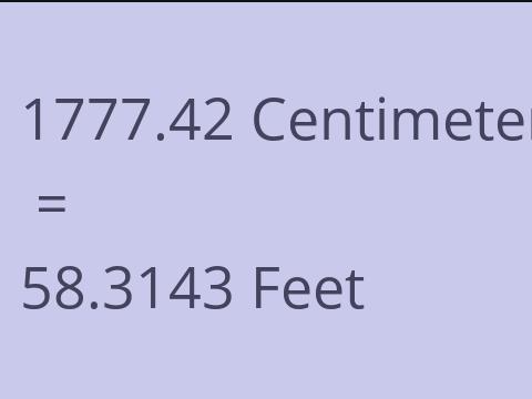 1777.42 CM TO FEET