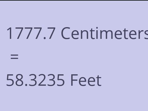 1777.7 CM TO FEET