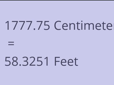 1777.75 CM TO FEET