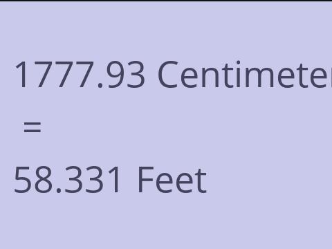 1777.93 CM TO FEET