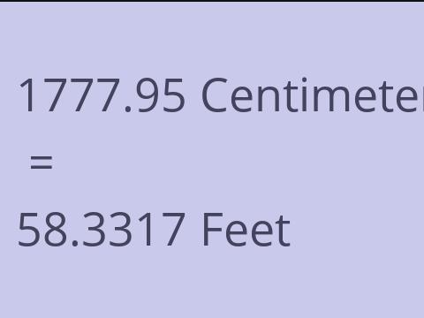 1777.95 CM TO FEET