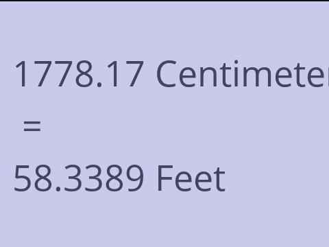 1778.17 CM TO FEET