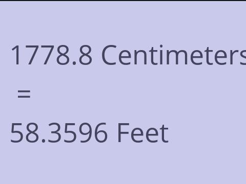 1778.8 CM TO FEET