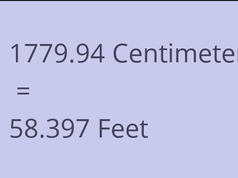 1779.94 CM TO FEET