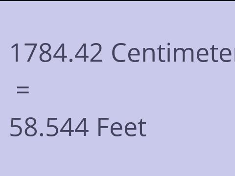 1784.42 CM TO FEET