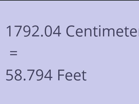 1792.04 CM TO FEET