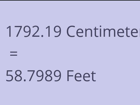 1792.19 CM TO FEET