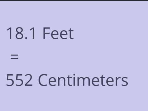 18.1 FEET TO CM