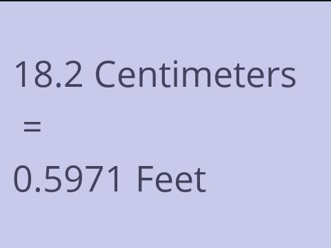 18.2 CM TO FEET